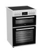Beko EDC6731W 60Cm Electric Double Oven White With Vitroceramic Hob