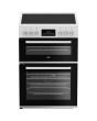 Beko EDC6731W 60Cm Electric Double Oven White With Vitroceramic Hob