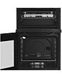 Hotpoint HTG5GCB 50Cm Gas Twin Cavity Oven Black Cooker