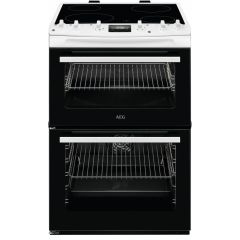 Aeg CCX6540ACW 60Cm Electric Double Oven White Cooker With Ceramic Hob