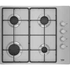 Beko CIHYG21SX 61Cm Gas Stainless Steel Hob With Control Knobs
