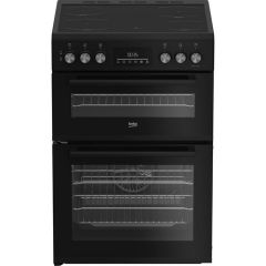 Beko EDC6731K 60Cm Electric Double Oven Black Cooker With Vitroceramic Hob