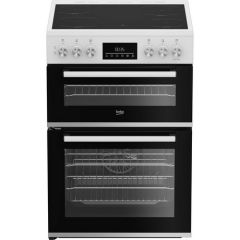 Beko EDC6731W 60Cm Electric Double Oven White With Vitroceramic Hob