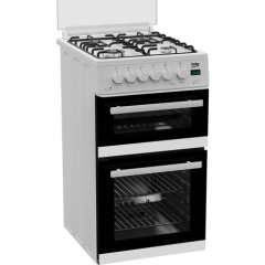Beko EDG507W 50Cm Gas Twin Cavity White Cooker