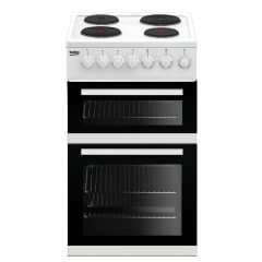 Beko EDP503W 50Cm Double Oven Electric White Cooker with Grill 