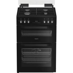 Hotpoint HDD6GDC2B1 60Cm Dual Fuel Black Cooker With Lid