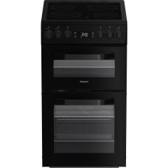 Hotpoint HDE5VDCB 50Cm Electric Double Cooker With Ceramic Hob