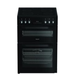 Hotpoint HDE6VDC2B1 60Cm Electric Double Black Oven With Ceramic Hob