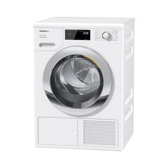 Miele TEH785WP 9Kg Heat Pump White Tumble Dryer With Chrome Door