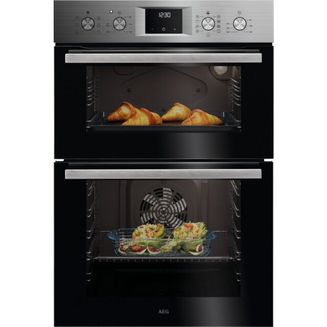 Aeg GU5CP20M Built In Electric Double Stainless Steel Oven 