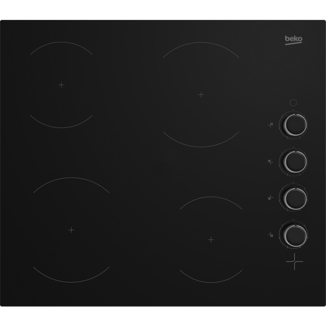 Beko CIHYV21B 58Cm Ceramic Black Hob With Control Knobs