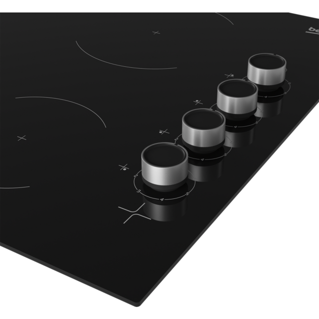 Beko CIHYV21B 58Cm Ceramic Black Hob With Control Knobs