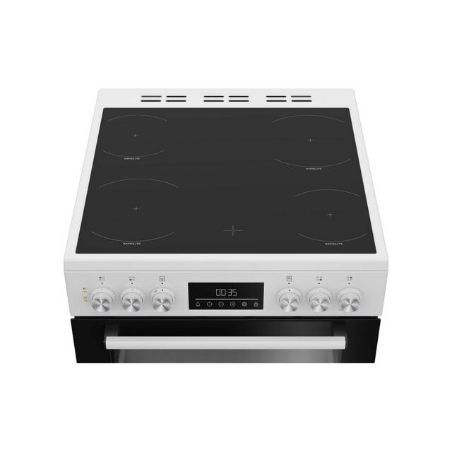 Beko EDC6731W 60Cm Electric Double Oven White With Vitroceramic Hob