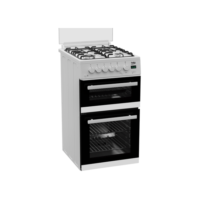 Beko EDG507W 50Cm Gas Twin Cavity White Cooker