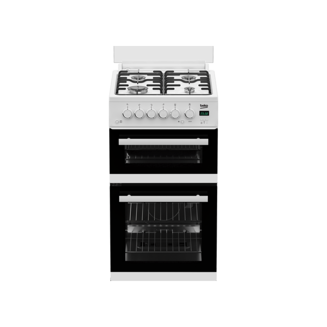 Beko EDG507W 50Cm Gas Twin Cavity White Cooker