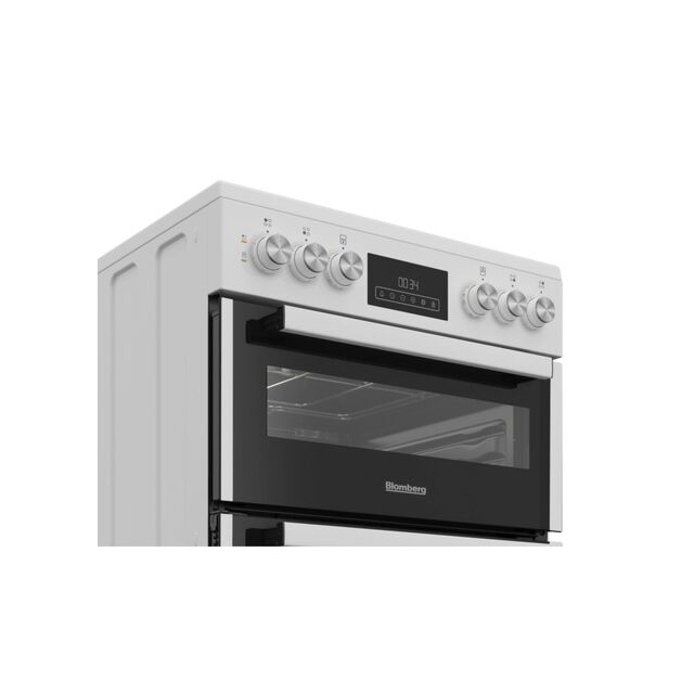 Blomberg HKRN651W 60Cm Double Oven White Cooker With Vitroceramic Hob