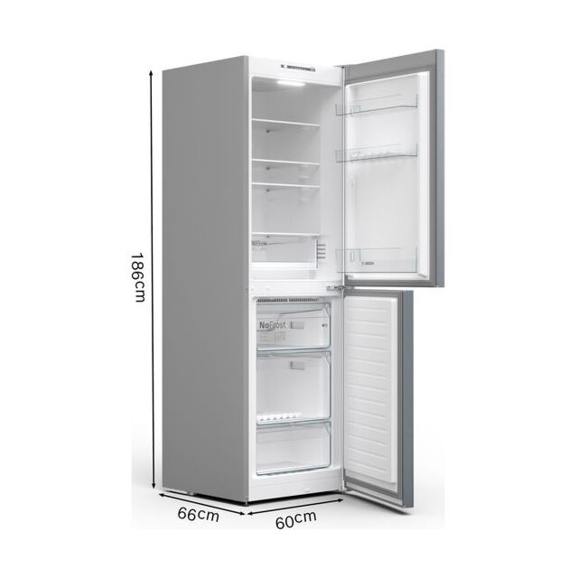 Bosch KGN34NLEAG 60Cm 50/50 Frost Free Stainless Steel Effect Fridge Freezer 
