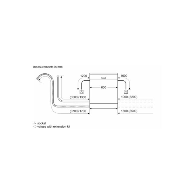 Bosch SMS26AI08G Full Size 12 Place Settings Brushed Steel Dishwasher