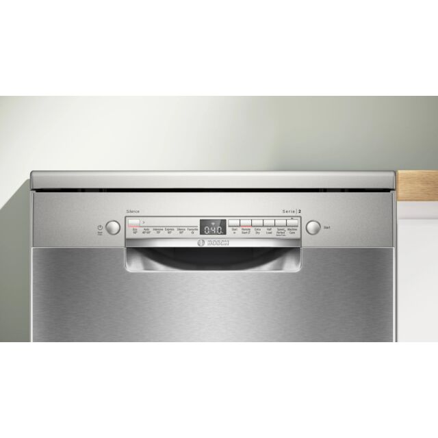 Bosch SMS2HVI06G Full Size 14 Place Settings Brushed Steel Anti-Fingerprint Dishwasher 