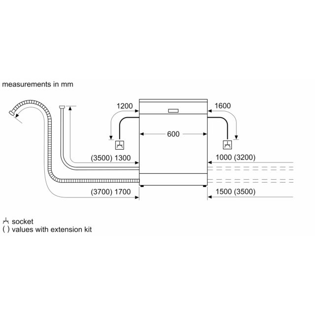Bosch SMS2HVW06G Full Size 14 Place Settings White Dishwasher