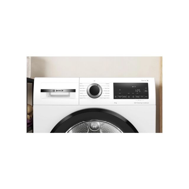 Bosch WQG24502GB 9Kg Heat Pump Sensor Dry Self Cleaning White Tumble Dryer