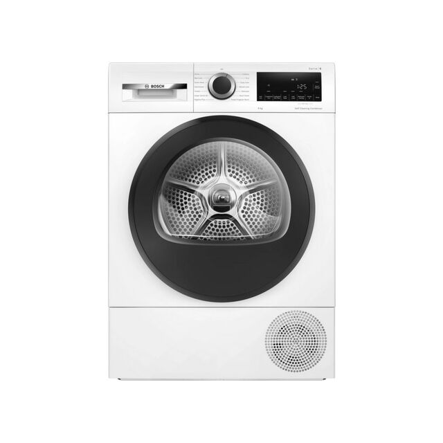 Bosch WQG24502GB 9Kg Heat Pump Sensor Dry Self Cleaning White Tumble Dryer