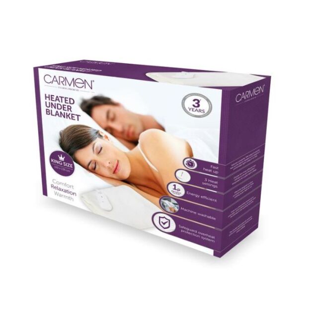 Carmen C81155 King Size, Single Control Heated Under Blanket