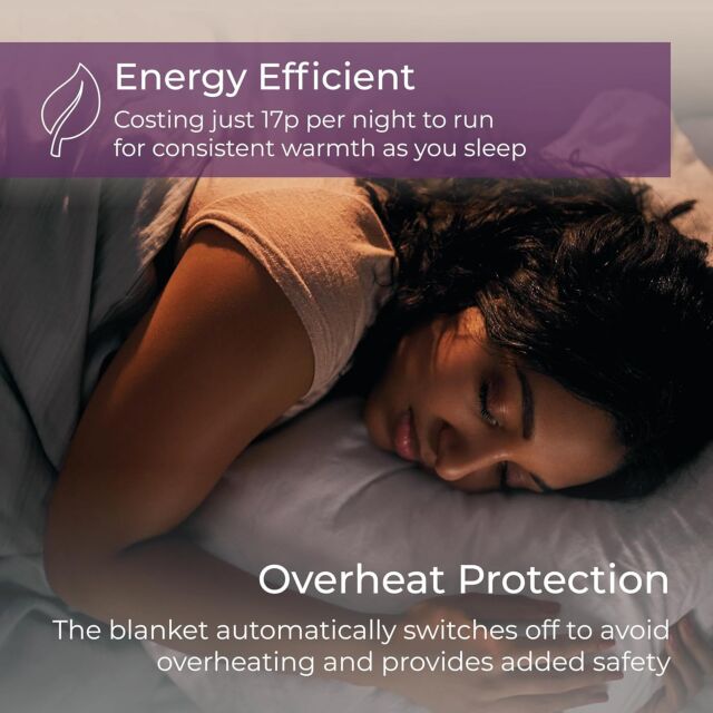 Carmen C81189 Single, Single Control Fitted Washable Electric Blanket