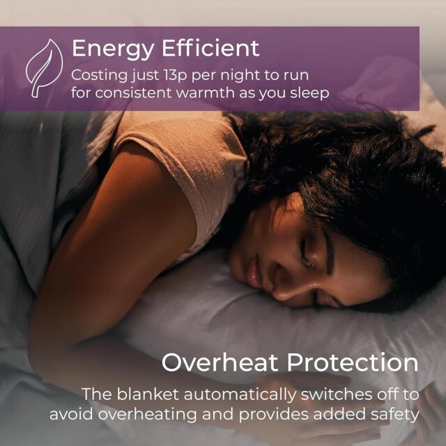 Carmen C81190 Double, Double Control Fitted Washable Electric Blanket