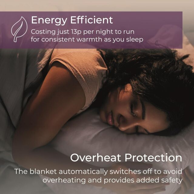 Carmen C81191 King, Double Control Fitted Washable Electric Blanket