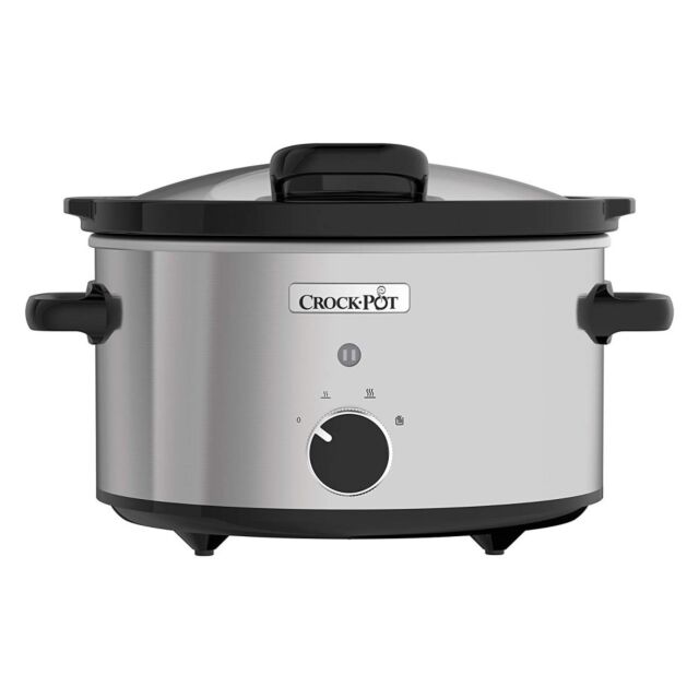 Crockpot CSC044 3.5L Stainless Steel Slow Cooker With Hinged Lid