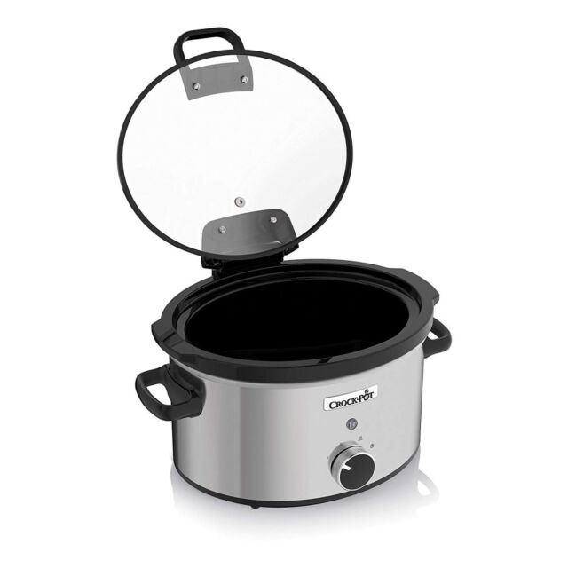 Crockpot CSC044 3.5L Stainless Steel Slow Cooker With Hinged Lid