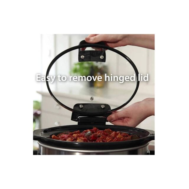 Crockpot CSC044 3.5L Stainless Steel Slow Cooker With Hinged Lid