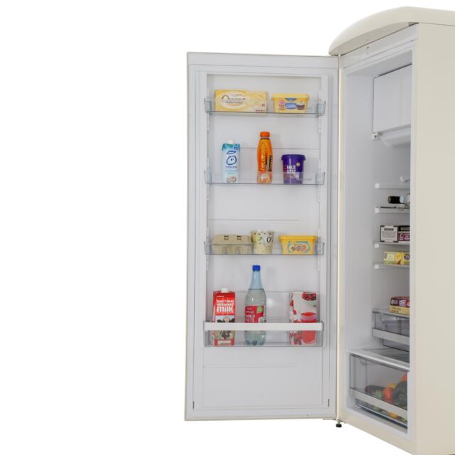 Gorenje ORB153CL Retro Tall Cream Fridge With Icebox Left Hand Hinge