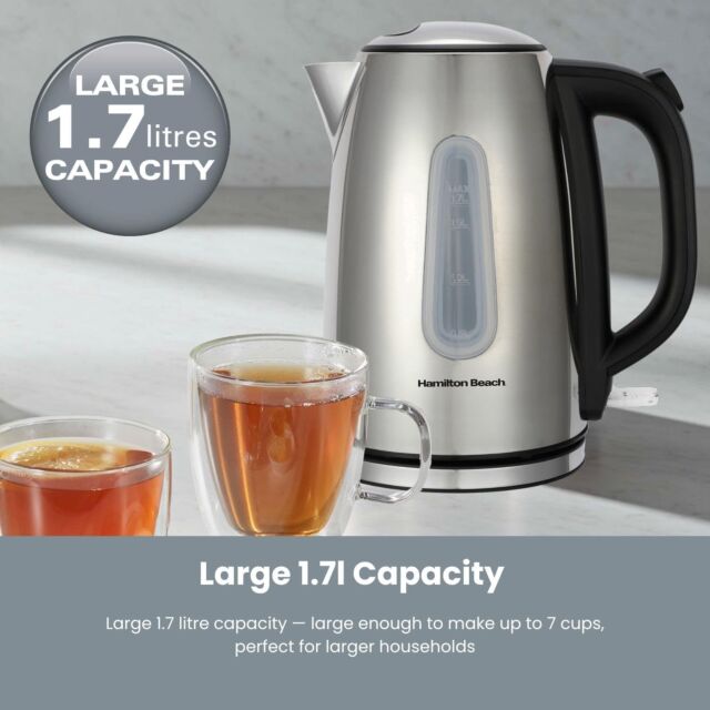 Hamilton Beach HB01402B 3Kw 1.7 Litres Brushed Stainless Steel Jug Kettle