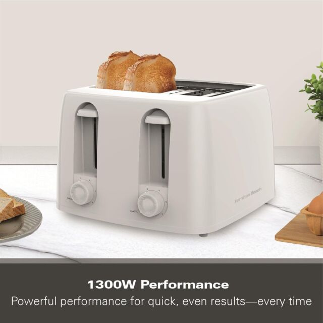 Hamilton Beach HB4T5032W 4 Slice Essentials White Toaster