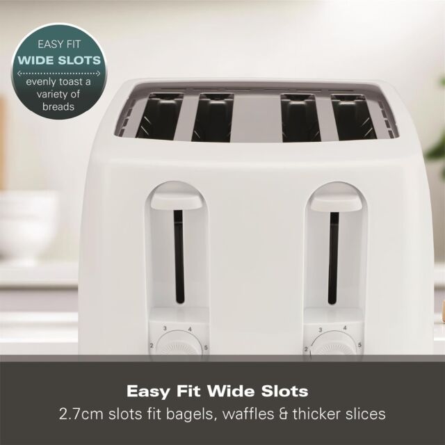 Hamilton Beach HB4T5032W 4 Slice Essentials White Toaster
