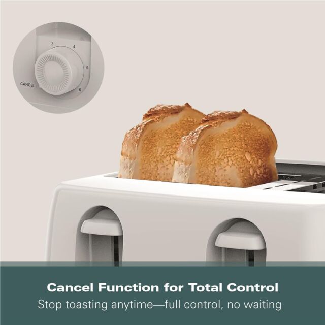 Hamilton Beach HB4T5032W 4 Slice Essentials White Toaster