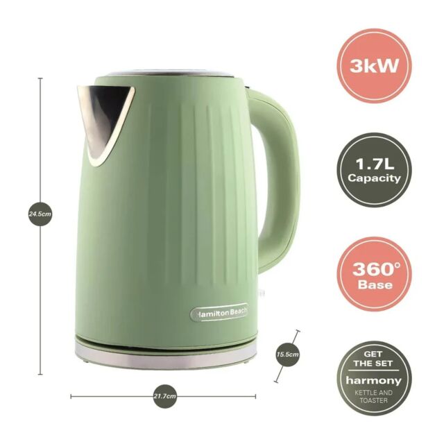 Hamilton Beach HBK012M 3Kw 1.7 Litres Harmony Matcha Green Jug Kettle