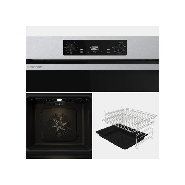 Hisense BI622AXPGUK Built In Electric Single Black And Stainless Steel Oven