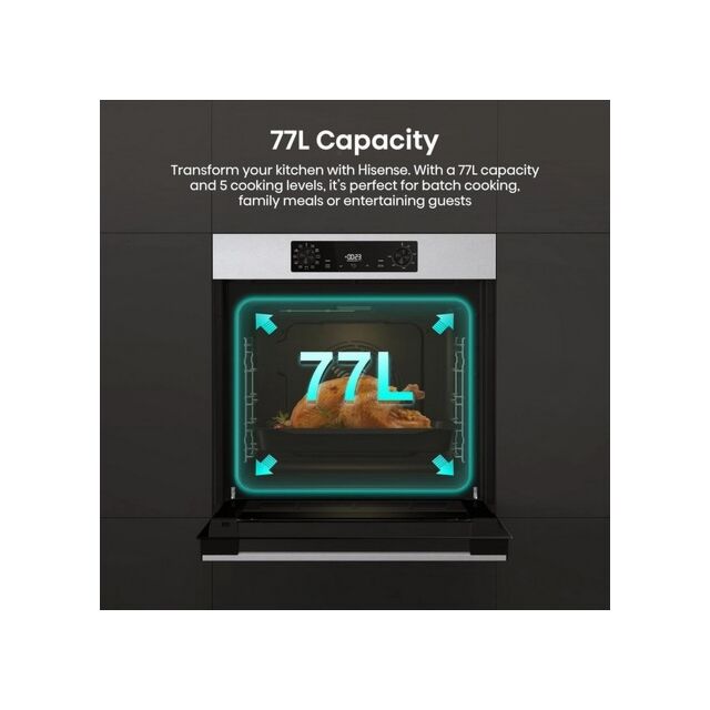 Hisense BI622AXPGUK Built In Electric Single Black And Stainless Steel Oven