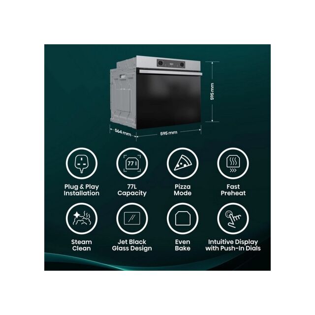 Hisense BI622AXPGUK Built In Electric Single Black And Stainless Steel Oven