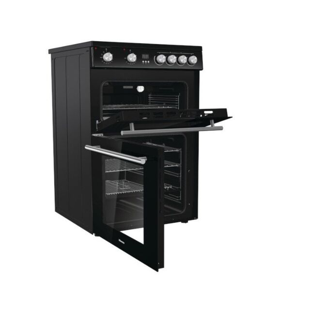Hisense HDE3211BBUK 60Cm Electric Double Oven Black Cooker With Ceramic Hob