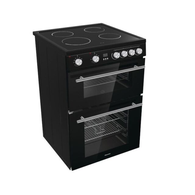 Hisense HDE3211BBUK 60Cm Electric Double Oven Black Cooker With Ceramic Hob