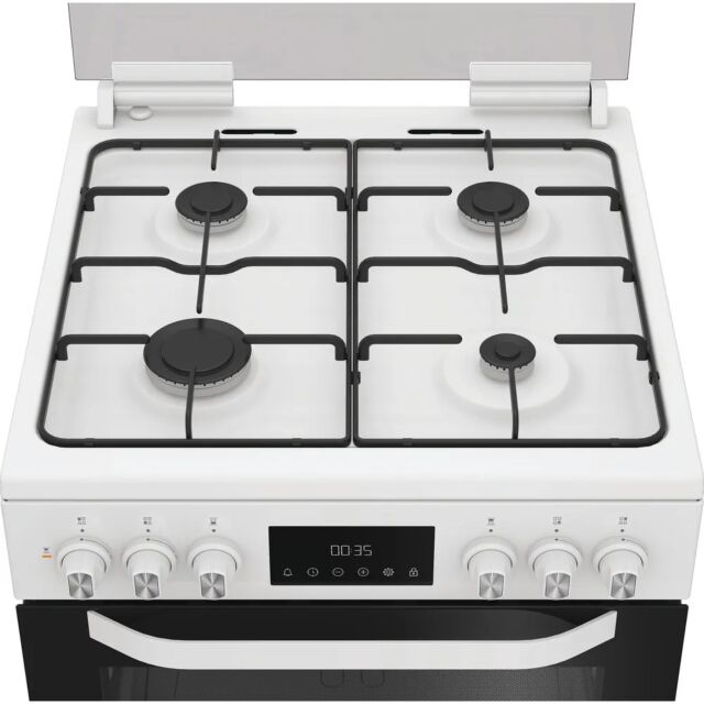 Hotpoint HDD6GDC2W 60Cm Dual Fuel White Cooker With Lid