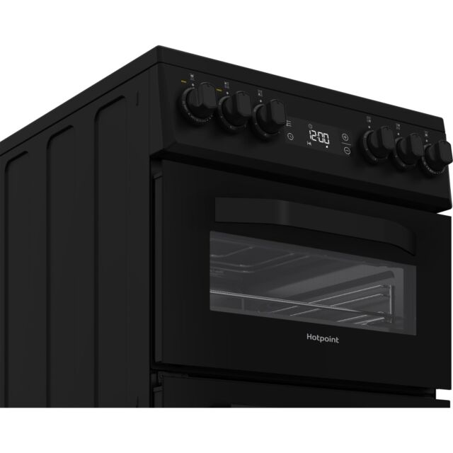 Hotpoint HDE5VDCB 50Cm Electric Double Cooker With Ceramic Hob