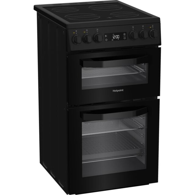 Hotpoint HDE5VDCB 50Cm Electric Double Cooker With Ceramic Hob