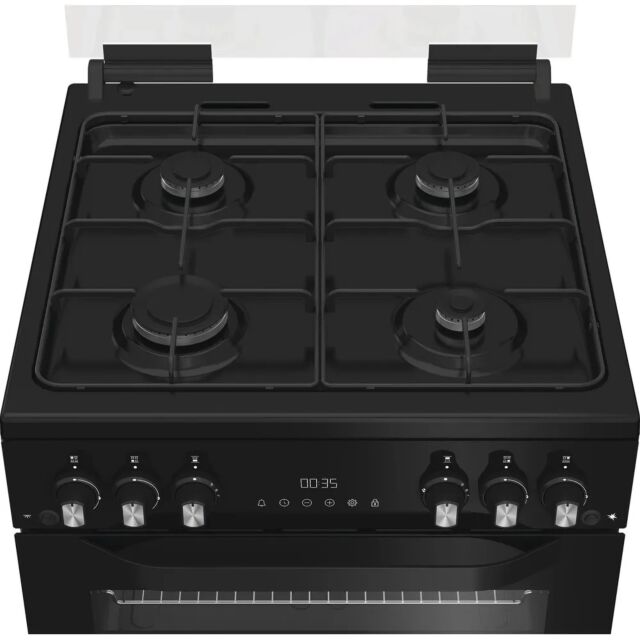 Hotpoint HDG6GDCB1 60Cm Gas Double Oven Black Cooker With Lid