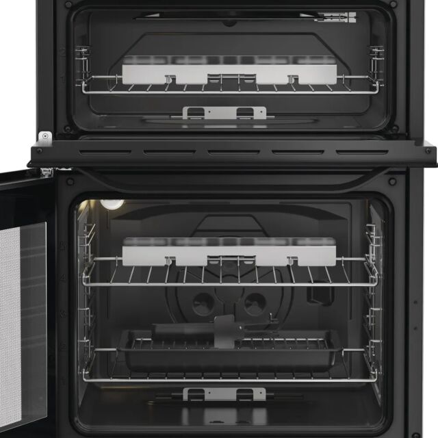 Hotpoint HDG6GDCB1 60Cm Gas Double Oven Black Cooker With Lid