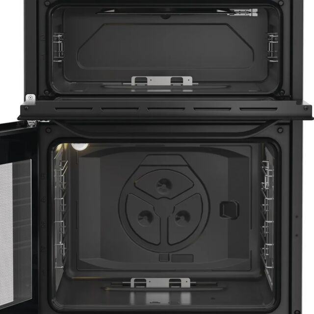 Hotpoint HDG6GDCB1 60Cm Gas Double Oven Black Cooker With Lid